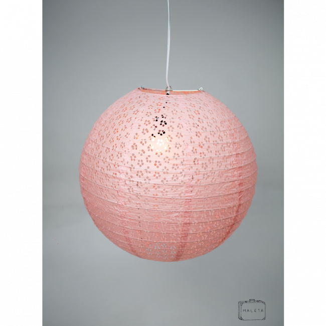LANTERNA JAPONESA PAPEL ROSA FLORZINHAS - MÉDIO 6 / PEQUENO 3