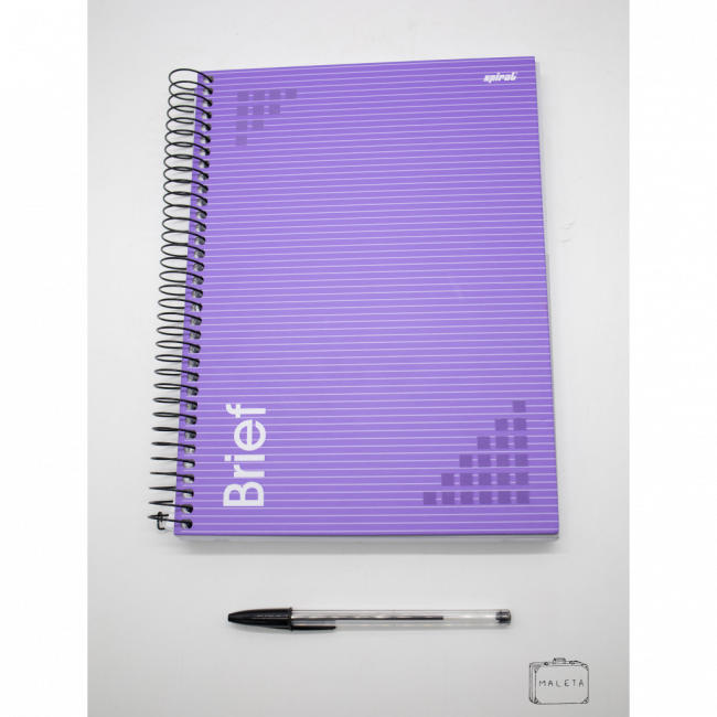 CADERNO TAMANHO A4 ROXO BRIEF ESPIRAL