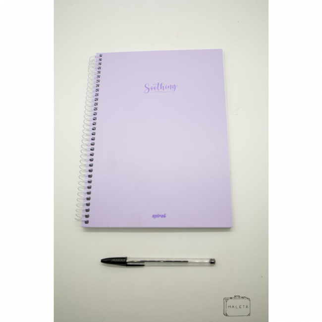 CADERNO TAMANHO A4 LILÁS SOOTHING ESPIRAL