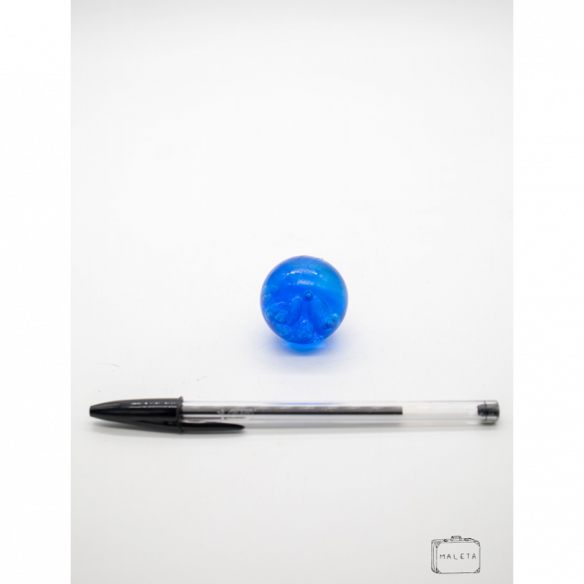 BOLA AZUL COM CRISTAIS DENTRO