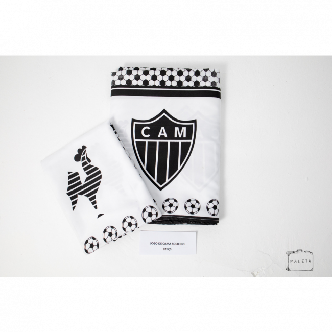 JOGO DE CAMA SOLTEIRO ATLÉTICO MINEIRO - 02 PEÇAS