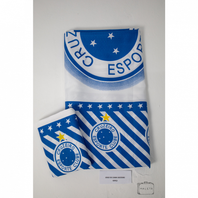 JOGO DE CAMA SOLTEIRO TIME CRUZEIRO - 02 PEÇAS