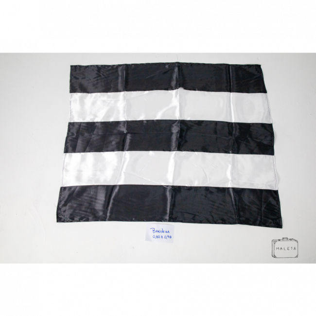 BANDEIRA LISTRADA PRETA E BRANCA - 0,80X0,98