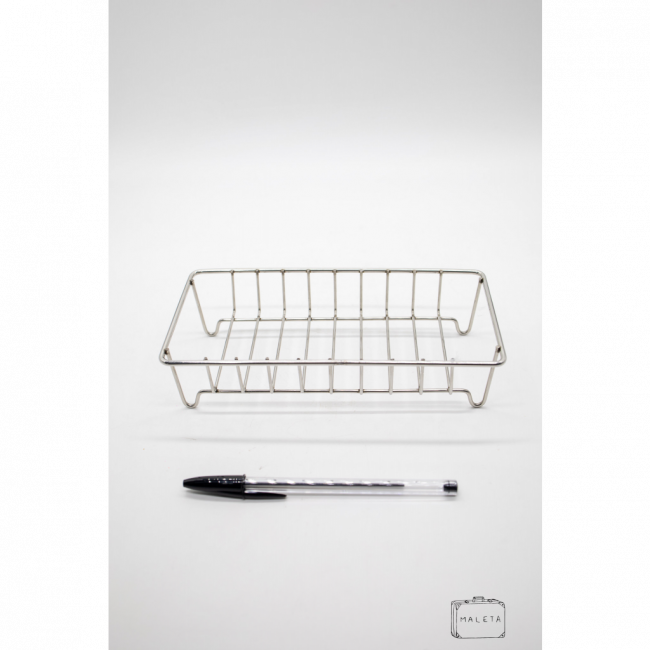 CESTA ORGANIZADORA DE FRASCOS METAL CROMADO
