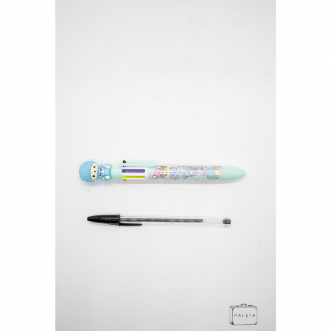 CANETA COM VÁRIAS CORES BONEQUINHO AZUL