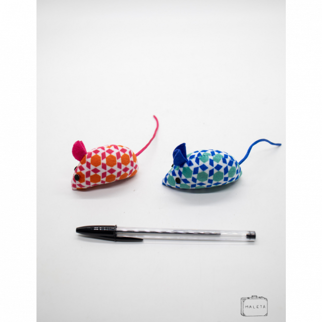 RATINHO DE PELÚCIA PARA GATOS (AZUL E VERMELHO)