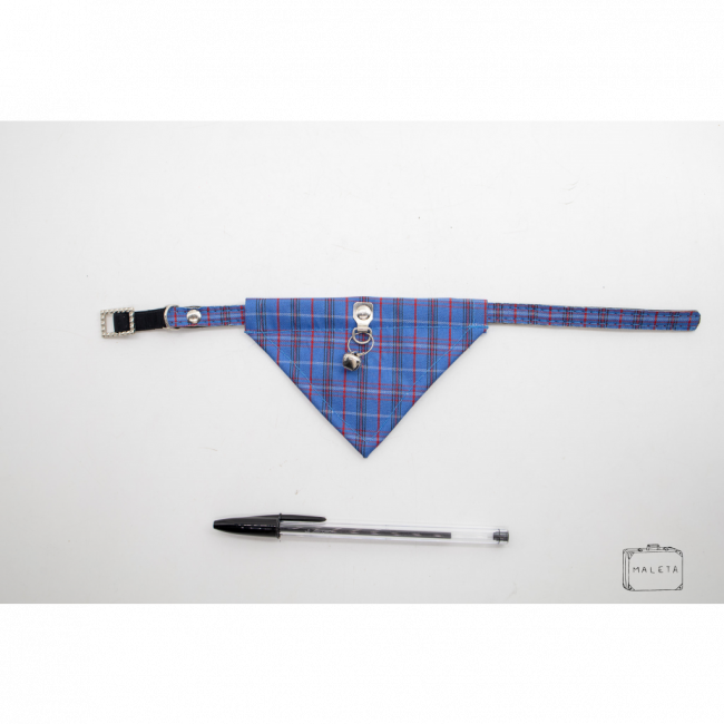 BANDANA PARA PET XADREZ AZUL