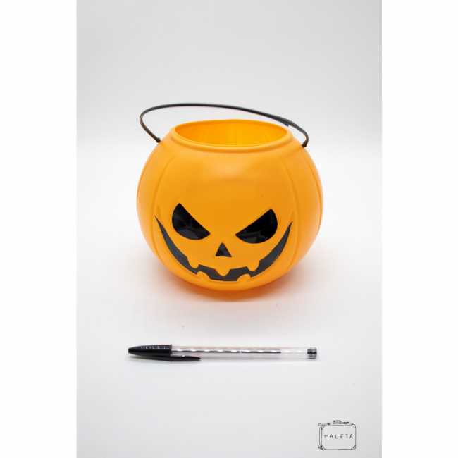 ABÓBORA PLÁSTICO PARA RECOLHER DOCES HALLOWEEN