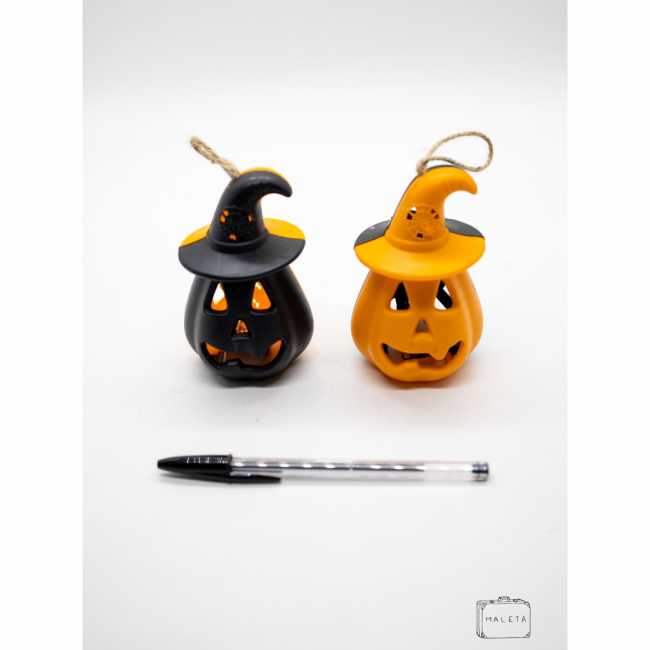 LUZ DE ABÓBORA HALLOWEEN LARANJA COM PRETO TAMANHO PEQUENO