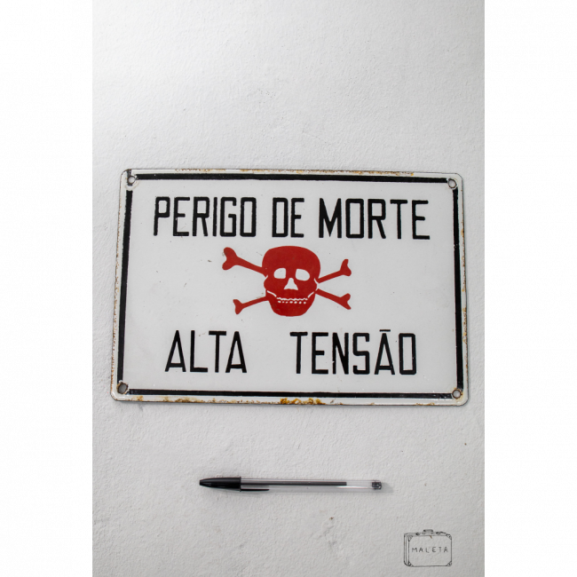 PLACA METAL “PERIGO DE MORTE ALTA TENSÃO”