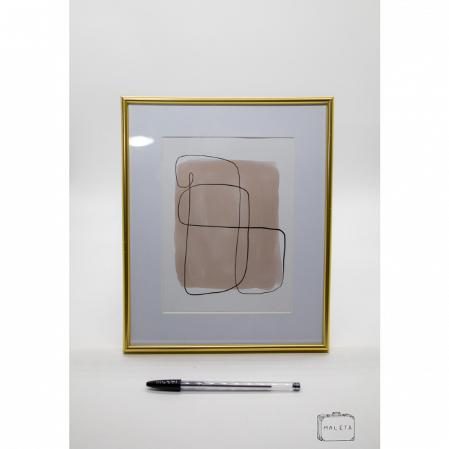 PORTA-RETRATO COM MOLDURA DOURADA