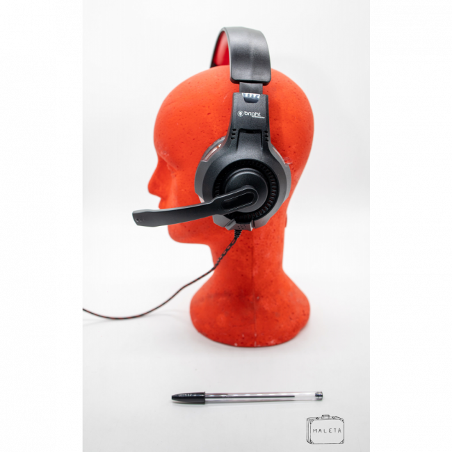 HEADPHONE GAMER PRETO COM DETALHES VERMELHOS