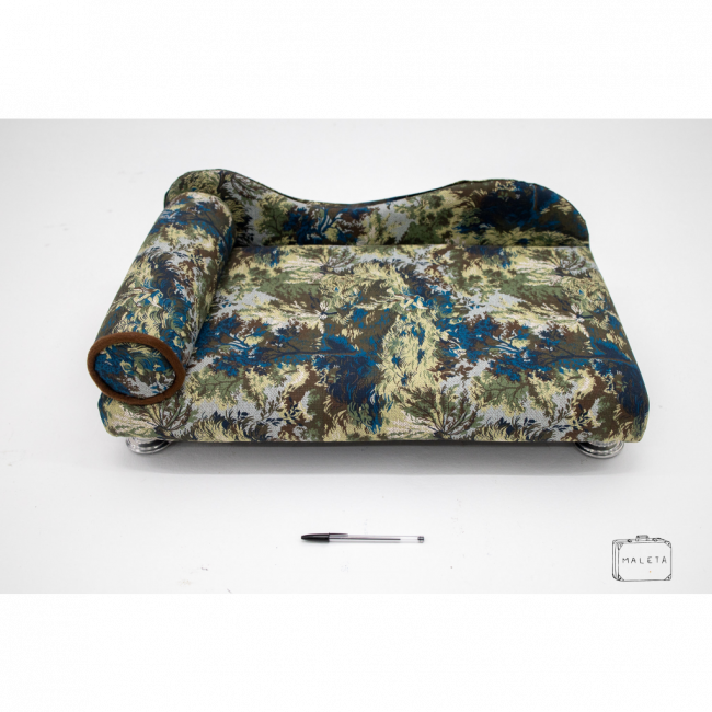 CAMA DE GATO AZUL FLORIDA COM PÉZINHO