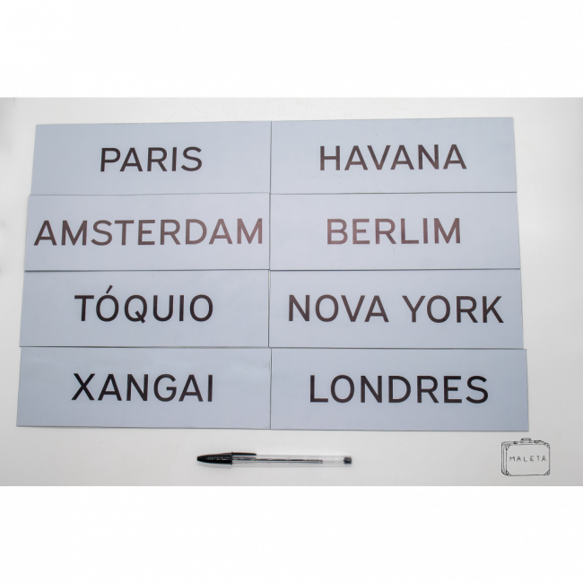 PLACAS DE PVC DE PAÍSES PARA RELÓGIOS