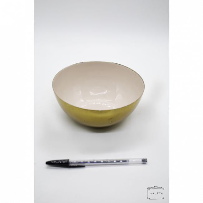 BOWL DE CERÂMICA DOURADO COM INTERIOR BRANCO