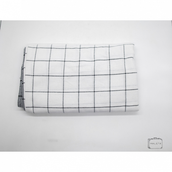 TOALHA DE MESA QUADRICULADA BRANCA - L1,40XP1,40