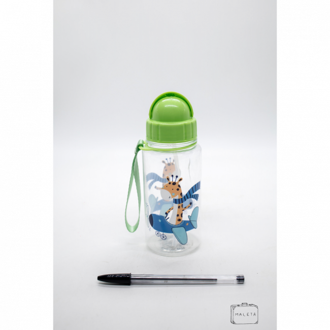 GARRAFA INFANTIL VERDE COM ESTAMPA DE GIRAFA