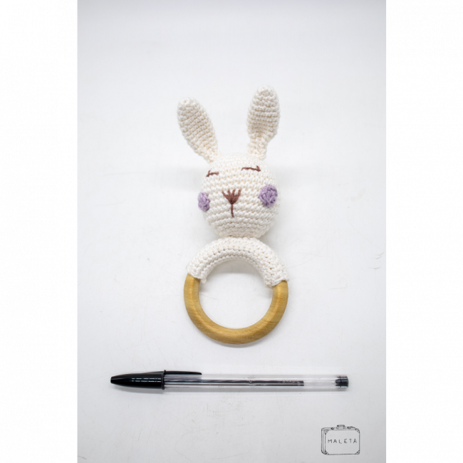 CHOCALHO DE TRICÔ COELHINHO BRANCO