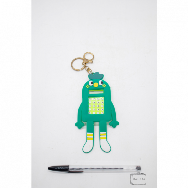 CHAVEIRO CALCULADORA BONECO VERDE