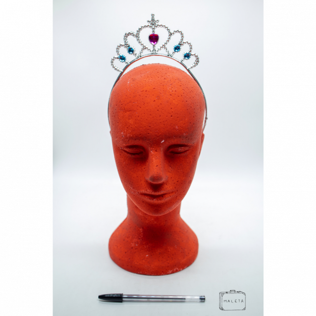 TIARA INFANTIL COM COROA PRATEADA