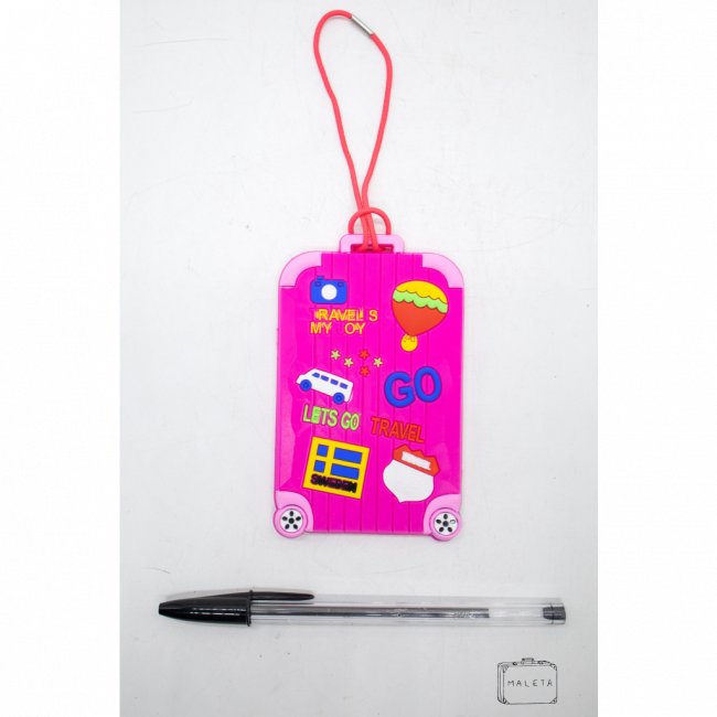 TAG PARA MALA EM SILICONE PINK