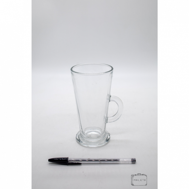 CANECA DE VIDRO TRANSPARENTE ALTA