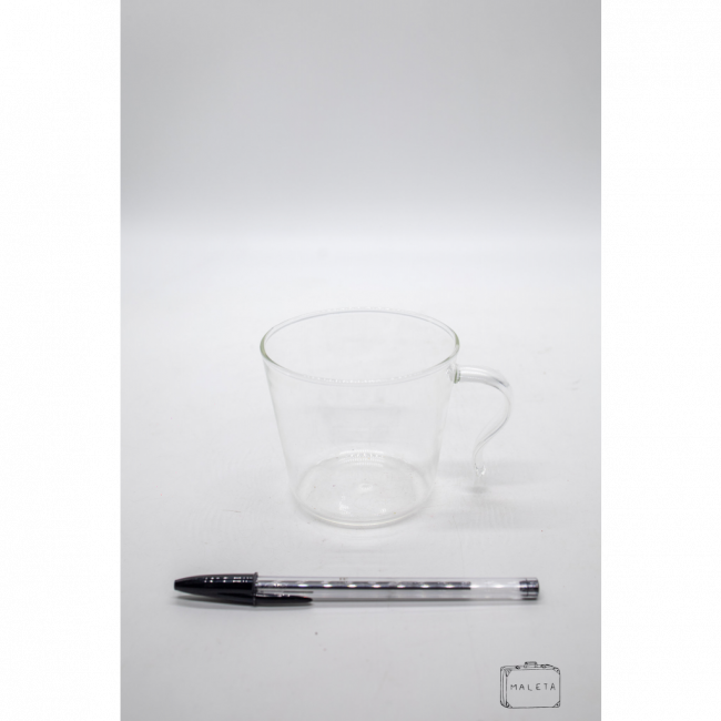 CANECA VIDRO TRANSPARENTE MEIA ALÇA