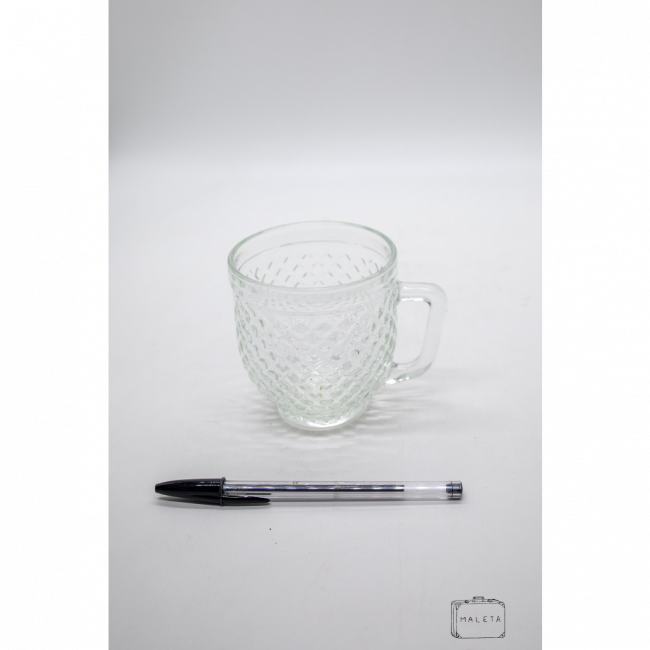 CANECA VIDRO TEXTURA LOSANGO