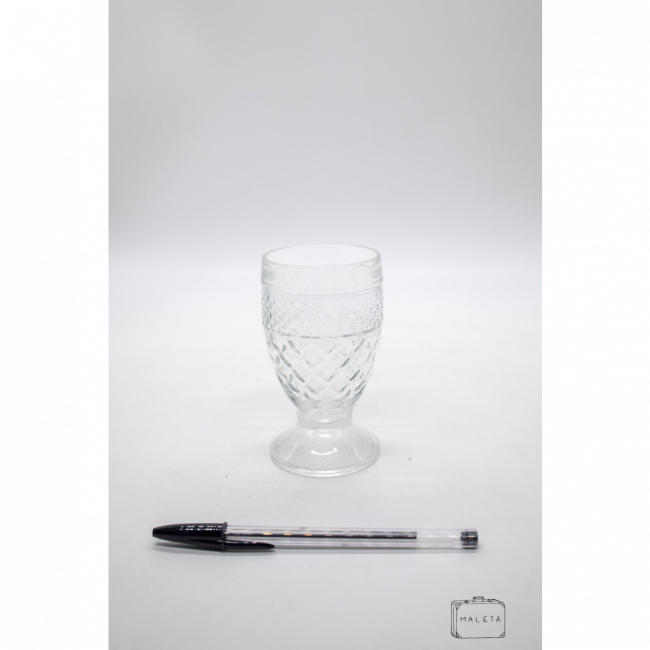 TAÇA VIDRO BAIXA TEXTURADA