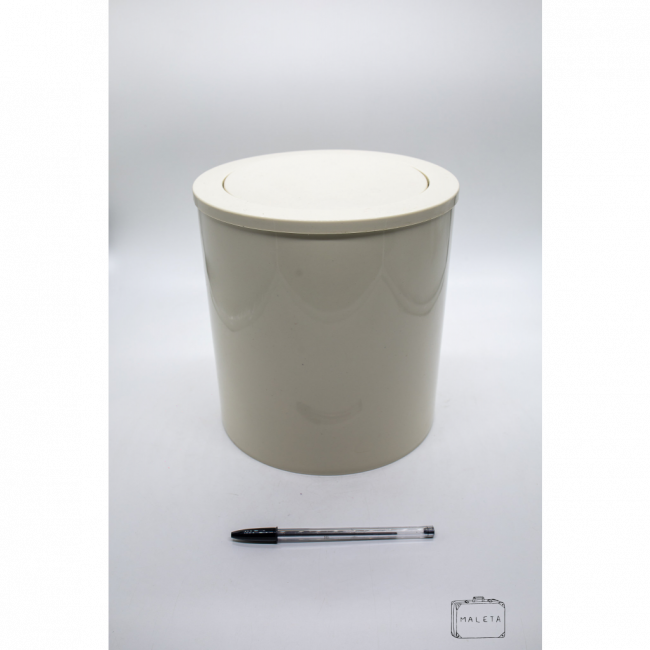 LIXEIRA DE CHÃO REDONDA CREME