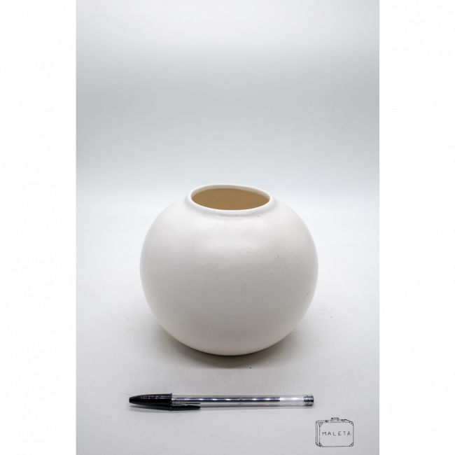 VASO CERÂMICA BOLINHA BRANCO