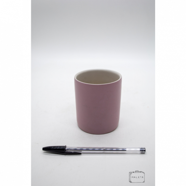 VASINHO CERÂMICA ROSA INTERIOR BRANCO