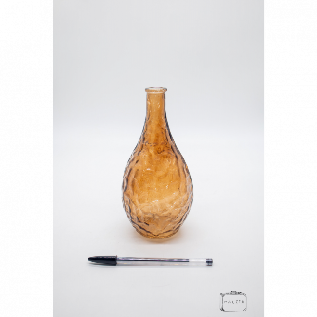 VASO VIDRO MARROM TEXTURADO DECORAÇÃO