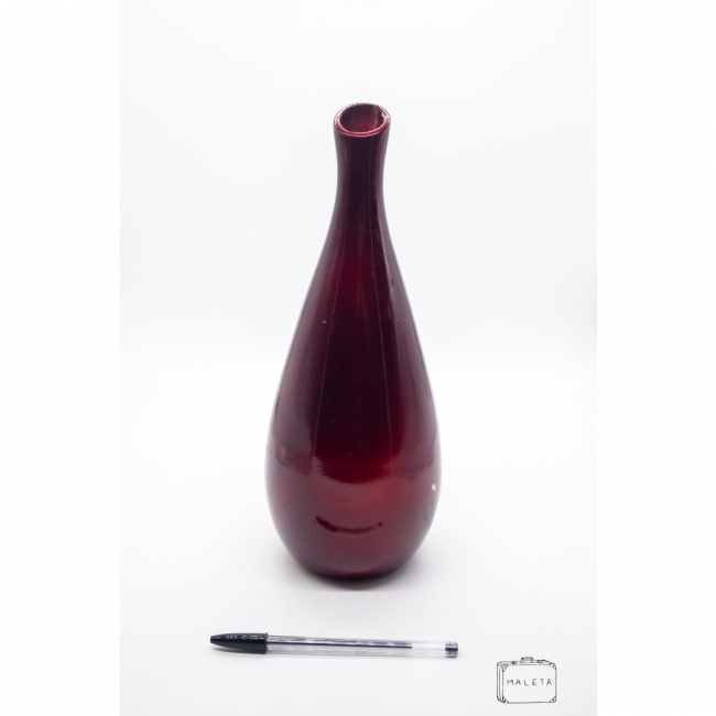 VASO CERÂMICA VERMELHO CINTILANTE