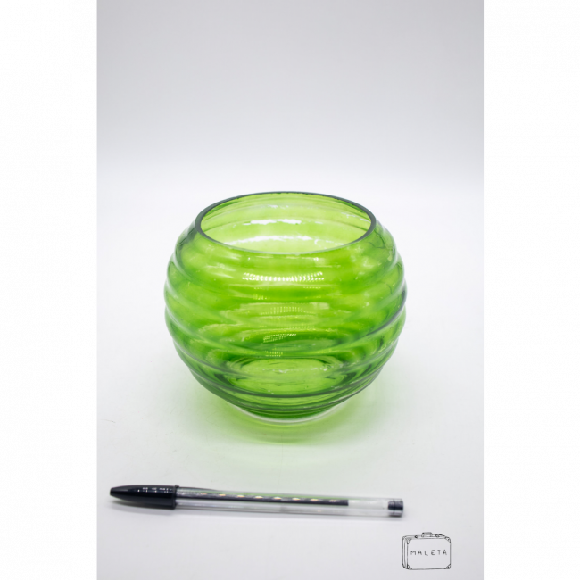 VASO VIDRO VERDE BAIXO