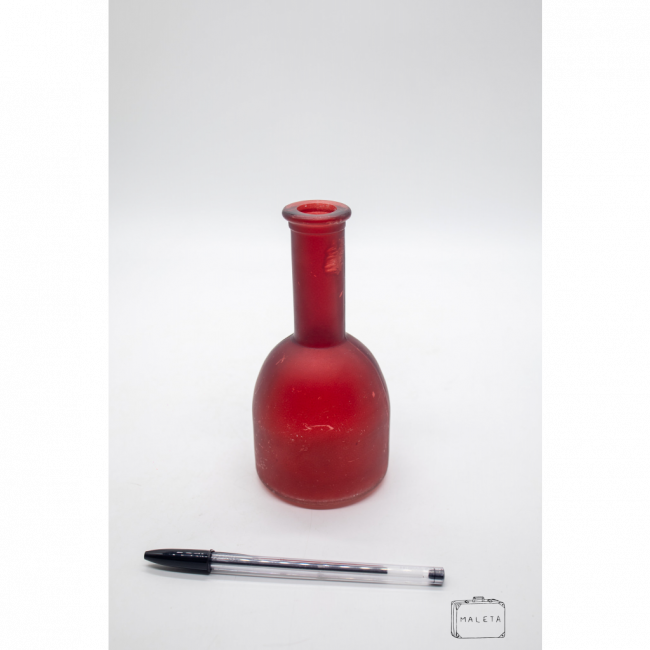 VASO VIDRO VERMELHO JATEADO PEQUENO