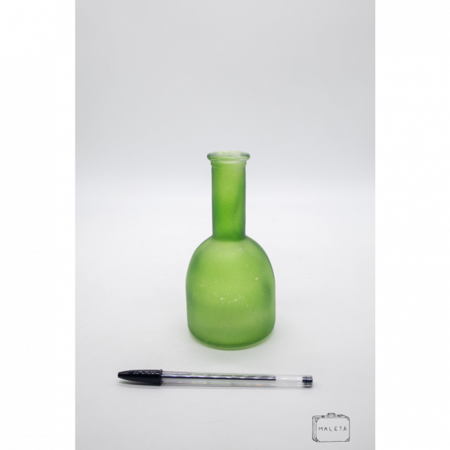 VASO VIDRO VERDE JATEADO PEQUENO