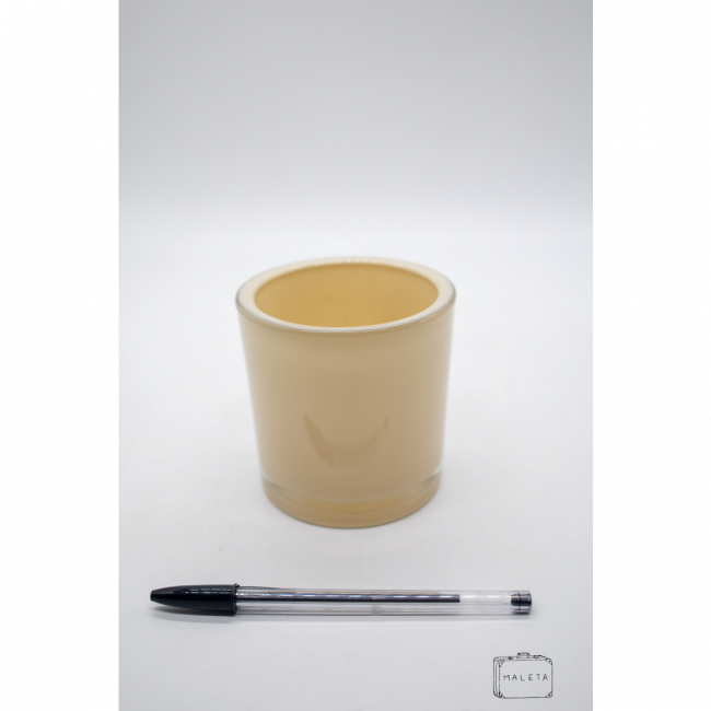 VASO VIDRO BEGE DECORAÇÃO