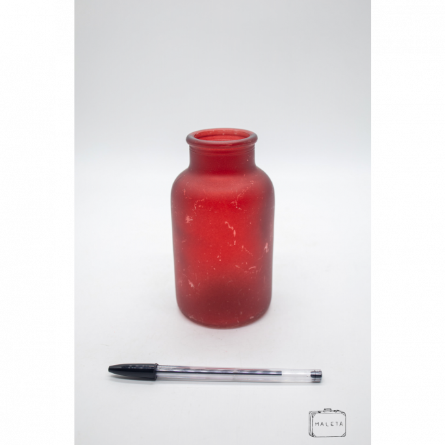 VASO VIDRO VERMELHO JATEADO PEQUENO