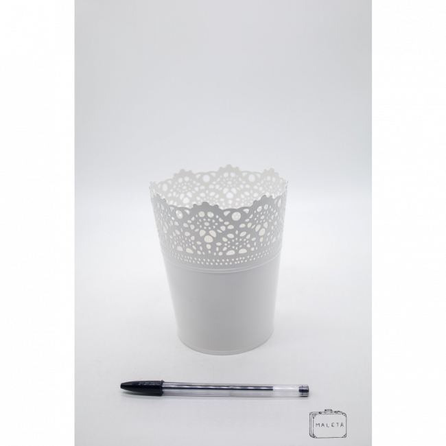 CACHEPÔ METAL BRANCO