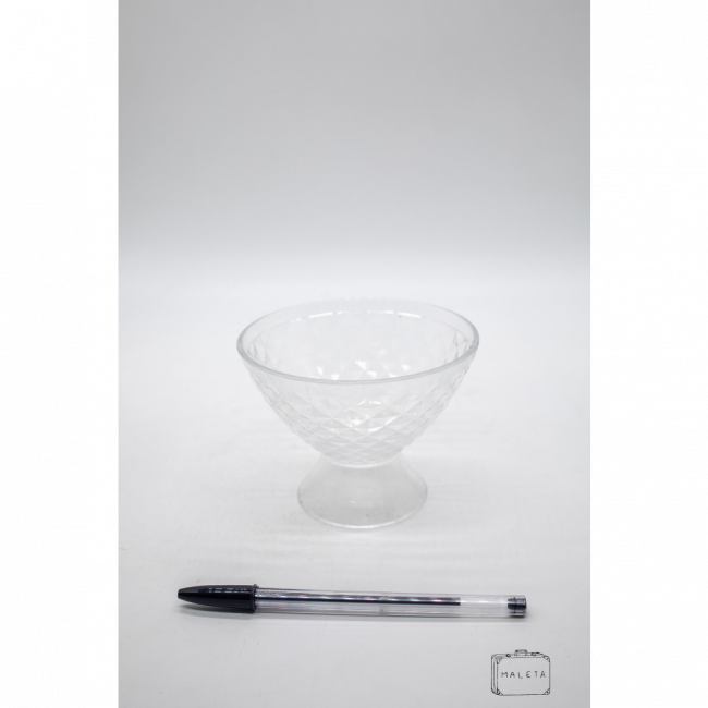 TAÇA SOBREMESA ACRÍLICO TEXTURA LOSANGO