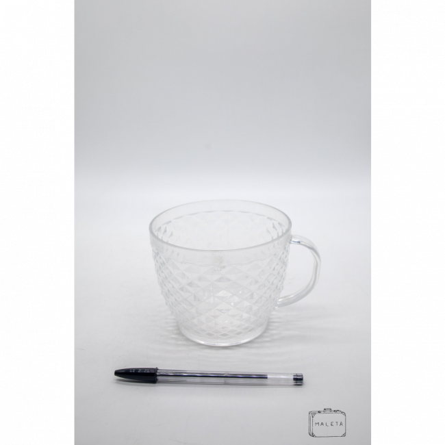 CANECA ACRÍLICO TEXTURA LOSANGO - GRANDE