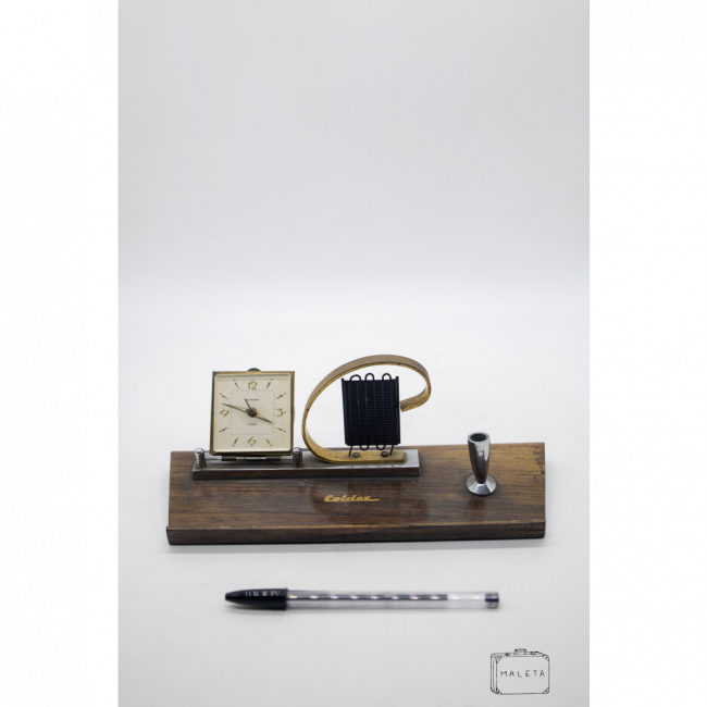 RELÓGIO DE MESA COM SUPORTE PARA CANETA