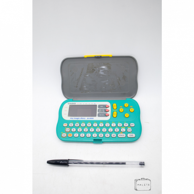 CALCULADORA VERDE COM AMARELO CASIO