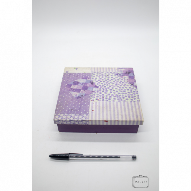 CAIXA DECORAÇÃO ROXA TAMPA ESTAMPADA