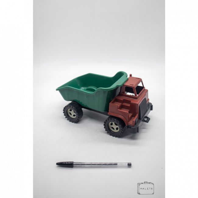 CAMINHÃO DE BRINQUEDO DE AREIA VERDE E MARROM