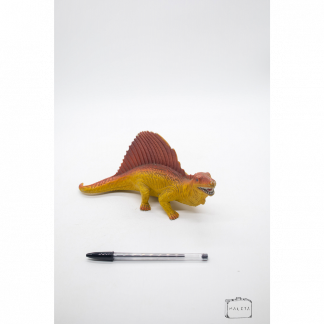 DINOSSAURO BORRACHA AMARELO E VERMELHO