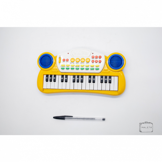 PIANO INFANTIL AMARELO COM AZUL