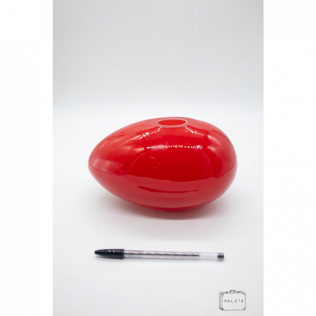 VASO VIDRO VERMELHO OVAL