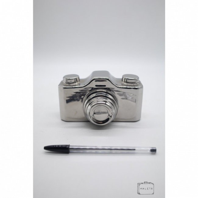 MÁQUINA FOTOGRÁFICA CROMADA DECORAÇÃO